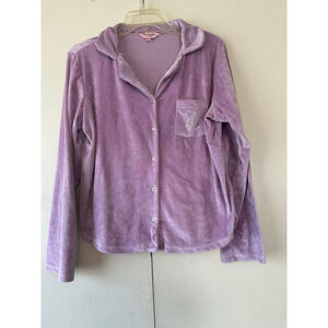 Women's Juicy Couture Lavender Velour Pajama Top large with Silver Accents